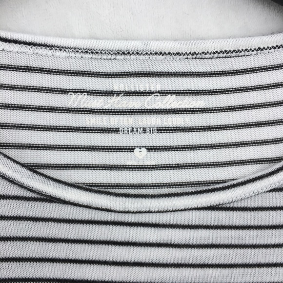 Hollister Black & White Striped Cold Shoulder - Picture 3 of 7